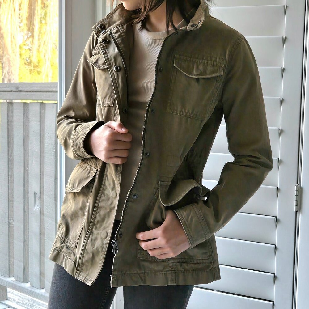 Banana Republic Cotton Jacket Military Green